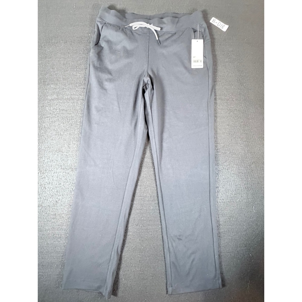 Yogalicious Lux Avenue Straight Leg Pants Black Drawstring Pockets PY78502 M